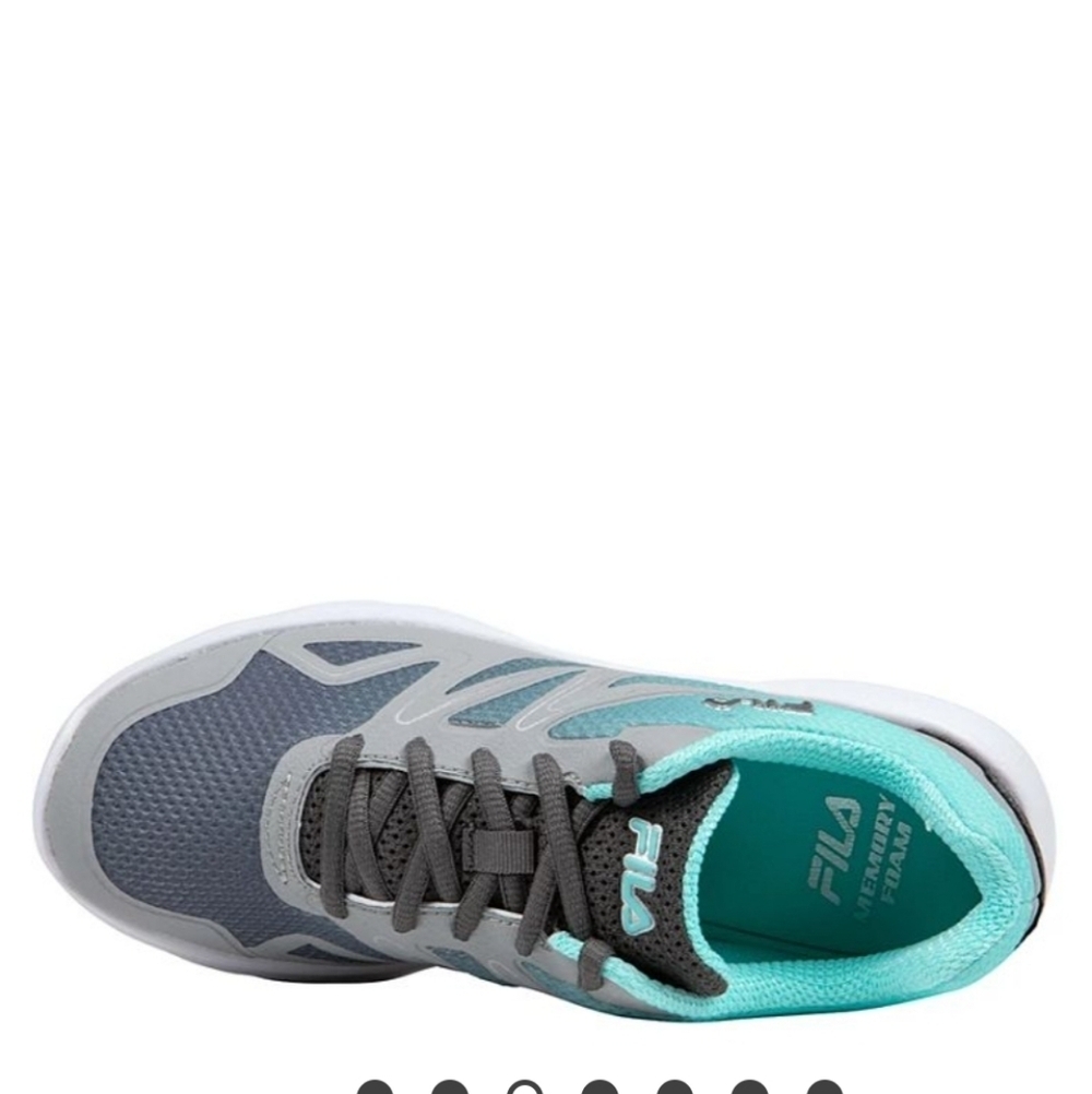 EUC Fila Memory Panorama 9 Women's Runner Charcoal & Aqua Sneakers Sz 8.5 - Picture 2 of 7